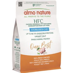 Almo Nature HFC Our Best Croccantini per Gatti Adulto Sterilizzati al Pollo Fresco - 1,2 kg, Monoproteico e Senza Glutine