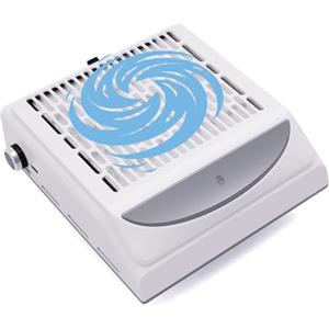 MOKEKA Aspirapolvere per Unghie da 80W, aspiratore unghie professionale con Velocità Regolabile, Filtro Riutilizzabile e USB per Ricarica Smartphone (Bianco)
