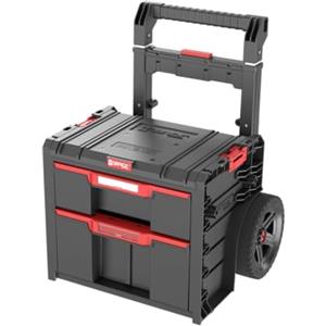 Qbrick System Cassetta Attrezzi Vuota Con Ruote Pro Cart 2.0 Plus Drawer 2 Black Carrello Porta Utensili Con 2 Cassetti Modulabile