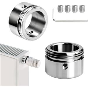 RICKMASK Adattatore per termosifone RA/RAV/RAVL valvole: 2 adattatori per termosifone con chiave esagonale, M30 x 1,5, - per Testine Termostatiche e Valvole per Termosifoni