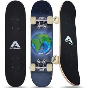Apollo Skateboard per Bambini, Skate Cruiser con Cuscinetti a Sfera ABEC 3, Design Originale per Bambini e Bambine, Età 3+