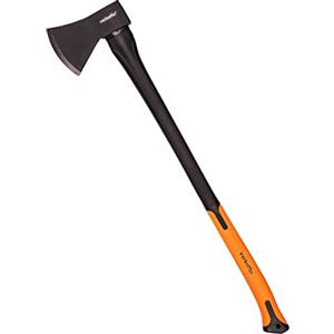 Mivos Ascia Lunga 1600 g per Taglio di Legno/Lunghezza 93 cm/Spaccalegna con Testa in Acciaio e Manico in Fibra di Vetro/Granda Accetta da Spacco Universale per Giardino e Foresta