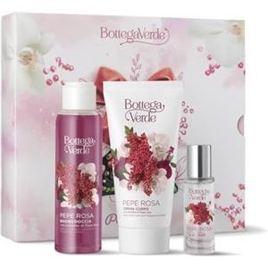 Bottega Verde - Cofanetto Regalo Pepe Rosa con Bagnodoccia 100 ml, Crema Corpo 100 ml e Eau de Toilette 10 ml, Fragranza Pepe Rosa e Vaniglia, Idea Regalo