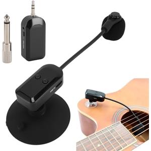 LICAEVEY Microfono Strumento Wireless a Clip 2,4 GHz per Violino, Chitarra, Corna, Trombe, Amplificatore Vocale di Sassofoni, Gamma 131ft