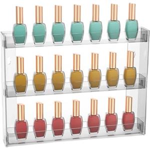 JessLab Organizzatore da Parete in Acrilico, 3 Livelli, Scaffali Porta Cosmetici Rimovibili, Design Salvaspazio Trasparente per Bagno e Camera da Letto, 1 Confezione