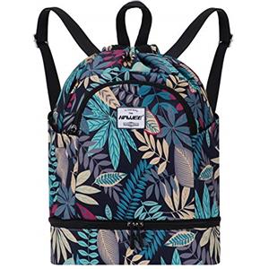 HAWEE Sportivo Zaino con Coulisse Grande Impermeabile Borsa da Palestra Sacca con Tasca Interna Unisex per Vita Quotidiana Scuola Sport All'Aperto Tempo Yoga Libero Spiaggia Nuoto