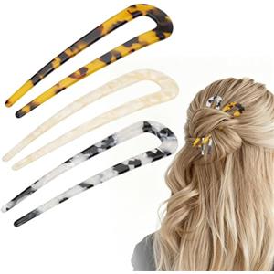 EEEKit Forcine Francesi, 3 Spille per Capelli a Forma di U, Fermacapelli a Guscio di Tartaruga per Donne Ragazze