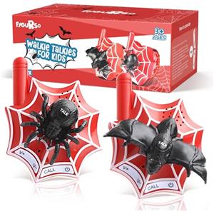 Fygurso Walkie Talkie per Bambini, Giocattoli per Bambini Ragazzi e Ragazze di età Compresa tra 3 e 8 Anni per Avventure all'aperto, Campeggio, Halloween, Natale, Regali di Compleanno (Ragni)