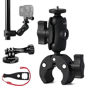 HSU Morsetto super con adattatore per treppiede, supporto per manubrio da moto per GoPro e altre videocamere d'azione