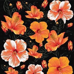 ICYEHAO Carta da Parati Arancione Fiori, 44 x 300 cm Carta da Parati Arancio Floreale Foglie Botanica Boho Nero Pellicola Adesiva per Mobili,Camera da Letto,Soggiorno,Bagno,Cucina