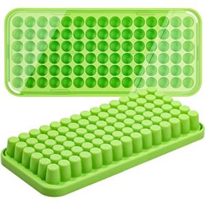 Webake Mini stampo per cubetti di ghiaccio in silicone con coperchio, 2 pezzi, 1,2 cm, piccolo stampo per cubetti di ghiaccio per birra, cocktail, whisky, acqua, soda, frutta