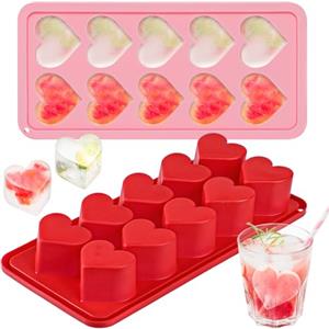 Webake Stampo per cubetti di ghiaccio a forma di cuore, in silicone, 2 pezzi, per cubetti di ghiaccio, per San Valentino, WA23065DE