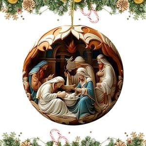 TAXTYHRE Ornamenti Natalizi, Decorazioni per Presepe, Decorazioni Albero di Natale Ciondoli, Decorazioni Natalizie Religiose, per Slberi di Natale Caminetto Finestre (B)