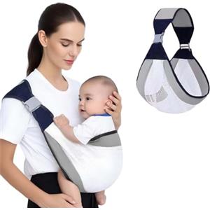 KEWUF Fascia Koala Babycare, Fascia Porta Bébé, Marsupio Ergonomico, Marsupio Neonato Regolabile, Spallacci Larghi, Koala Babycare Fascia, per Neonati 20 kg (Grigio, Traspirante)