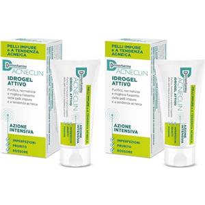Dermovitamina Acneclin Idrogel Attivo 40 ml - Gel Antiprurito, Acne e Antirossore - Crema Viso per Pelle Impura a Tendenza Acneica - Con Magnololo, Honokiolo e Acido Fitico - Controllo del Sebo - 40ml
