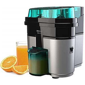 Cecotec Spremiagrumi EssentialVita Twice Black. 90 W, doppia testina e taglia agrumi incorporato, recipiente da 500ml.