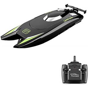 Goolsky RC Barca con Batteria, 25KM/H ad Alta Velocità, Telecomando a 2 Canali per Piscina, per Bambini e Adulti