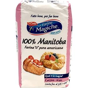 Lo Conte le Farine Magiche Manitoba W500 Farina di Grano Tenero ad Alta Forza per Pane, Pizza e Focaccia Ideale per Lievitazioni Brevi, Medie e Lunghe (fino a 48h) 1 kg (Pack of 1)