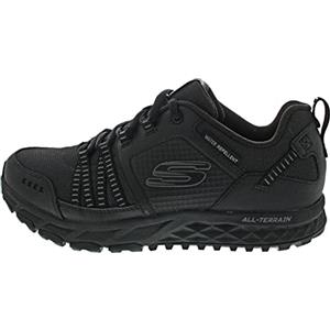 Skechers Escape Plan, Scarpe da Escursionismo Uomo, Nero Black Leather Mesh Trim Bbk, 46 EU