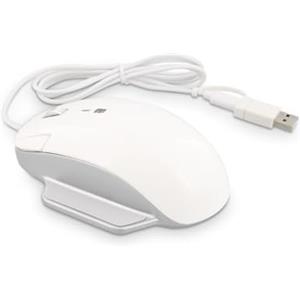 Lmp Elite Pro Mouse - Mouse ergonomico a 3 tasti con cavo 2-in-1 USB-C e USB-A - Argento e Bianco