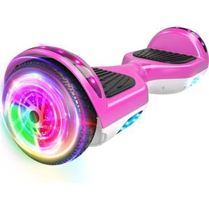 SISIGAD Hoverboard, Gyropode 6.5 Pouces, Hoverboard avec Bluetooth, lumières LED,haut rose et bas blance