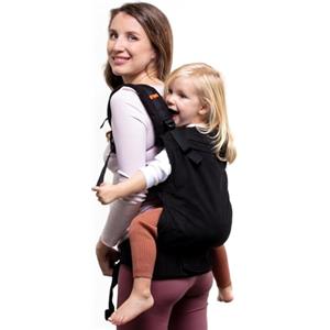 Beco Toddler Marsupio Ergonomico per Bambini - 2 Posizioni Con Seduta Extra Ampia, 100% Cotone, Fascia Elastica Porta Bimbi, Leggera e Traspirante, Marsupio Porta Bebè da 9 a 27 kg (Nero intenso)