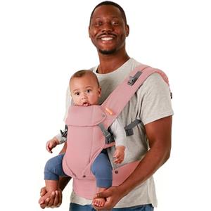 Beco Gemini Porta Bebè Neonato - Marsupio Ergonomico Neonato - Zaino Porta Neonato & Marsupio Bambino Con Seduta Regolabile - Fascia Elastica Porta Bebè da 3 a 16 kg (Lino Rosa)