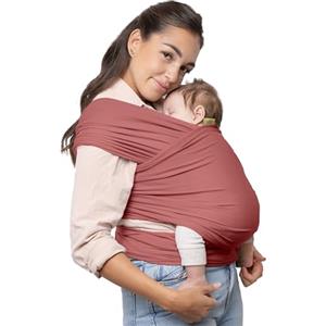Boba Wrap - Fascia Elastica Porta Bebè Neonato, Portabimbo Facile dalla nascita a 15kg (Dusty Pink)