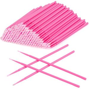 LOPHE 200 PCS Microbrush per Ciglia Estensioni Spazzole Bacchette Microbrush Micro Applicatori a Pennello per Extension Ciglia Rimozione Trucco Nail Art Pittura(Rosa)
