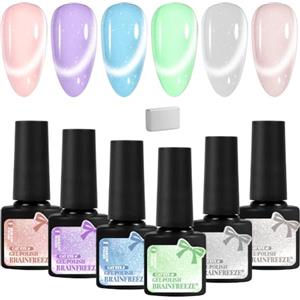 LOPHE Shine Smalto Unghie, 6 Colori Cat Magnetic Eye Gel UV/LED con Magnete, Colori Bellissimi Non Sbava, per il Salone D'arte Delle Unghie a Casa, 7ML