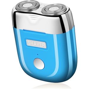 LOPHE Mini Rasoio Elettrico, Rasoio Elettrico da Uomo con Rasoio Testa Magnetiche & Porta di Carica USB-C, 8500/9500 RPM, Rasoio Elettrico Uomo da Viaggio, Blu