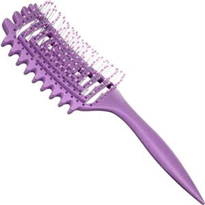 LOPHE Spazzola districante per capelli - Spazzola massaggiante riccia per capelli bagnati e secchi, professionale, curva, ventilato per donne, uomini e bambini, viola