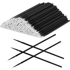 LOPHE 200 PCS Microbrush per Ciglia Estensioni Spazzole Bacchette Microbrush Micro Applicatori a Pennello per Extension Ciglia Rimozione Trucco Nail Art Pittura(Nero)