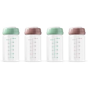 ana baby Bottiglie in vetro per latte materno di alta qualità, 180 ml, lavabili in lavastoviglie, adatte al congelatore e al microonde (4 bottiglie di vetro per conservare il latte materno, 4 x 180 ml)