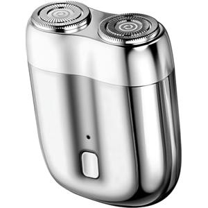 LOPHE Mini Rasoio Elettrico, Rasoio Elettrico da Uomo con Rasoio Testa Magnetiche & Porta di Carica USB-C, IPX6, 7000 RPM, Rasoio Elettrico Uomo da Viaggio, Argento
