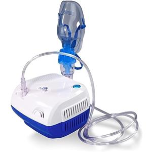 Mobiclinic®, Aerosol con compressore, Neb-2, Portatile, Per bambini e adulti, Borsa da trasporto, Trattamento delle malattie respiratorie, Maschere di varie dimensioni, 5 filtri dell'aria