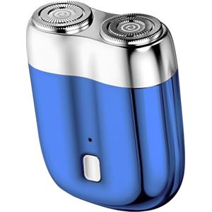LOPHE Mini Rasoio Elettrico, Rasoio Elettrico da Uomo con Rasoio Testa Magnetiche & Porta di Carica USB-C, IPX6, 7000 RPM, Rasoio Elettrico Uomo da Viaggio, Blu