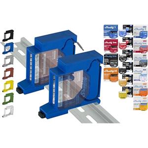 Shelly Hutschienenhalter PW3D Supporto per binari Single per 18 Shelly: 1 Gen3, 1PM Gen3, 2PM Gen3, i4 Gen3, Plus 1, Plus 1PM, Plus 2PM, Plus i4, Plus 0-10V Dimmer, Wave 1, Wave 1PM, Wave 2PM, Wave Shutter, Wave i4 (2x Blu)
