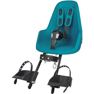 Bobike 8012000009 - Seggiolino Anteriore One Mini per Biciclette con Ruote da 26" a 29" Adatto a Bambini con Un Peso Massimo di 15kg con Ancoraggio nel Tubo sterzo a Colori Blu Bahama