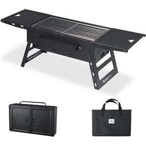 Naturehike Tavolo da campeggio portatile con barbecue a carbonella, tavolo pieghevole da campeggio e barbecue, ideale per barbecue all'aperto, campeggio, cucina, viaggi, picnic
