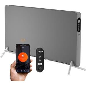 LEBENLANG Stufa Elettrica Basso Consumo 2000W I Con WiFi, App, Da Parete/Pavimento, Per Grandi Ambienti 50m² I Termoventilatore Termosifone Termoconvettore Calorifero Riscaldamento Elettrica Potente