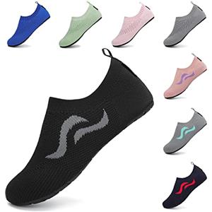 SAGUARO Unisex Scarpe da Mare Uomo Scarpe da Spiaggia Antiscivolo Donna Scarpe da Immersione Leggere Scarpe per Acqua Yoga Scarpe da Scoglio Traspirante Sportive Surf Nero 40/41 EU