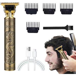 Generico Regolabarba Da Uomo 1/2/3 Set - Tagliacapelli Senza Fili | Rasoi Da Uomo Con Lama A T | Kit Per Toelettatura Tagliacapelli Ricaricabile Tramite USB | Rasoio Elettrico Con Pettini Limite 4/8/12