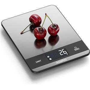RENPHO Bilancia Cucina Digitale 5kg, Bilancia da Cucina con 7 unità, Bilancia Cucina con ampio Display LCD, ampia Superficie di Pesatura in acciaio inox, Elevata Precisione fino a 1g