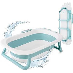 Babify Babify Shower - Vasca da bagno pieghevole senza cuscino da bagno, pieghevole, ultra compatto, antiscivolo, colore: menta