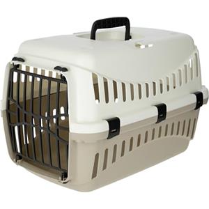 Kerbl Pet Kerbl 81346 Transport Box Expedion - Trasportino rigido per animali, Plastica, Colore Panna/Tortora, 45 x 30 x 30 cm