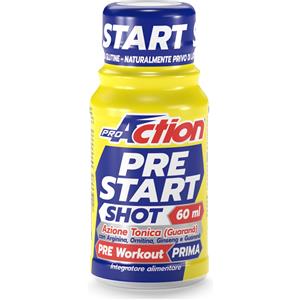 ProAction Pre Start Shot 60 ml - Integratore con Arginina, Ornitina, Ginseng e Guaranà per Energia e Performance Sportiva