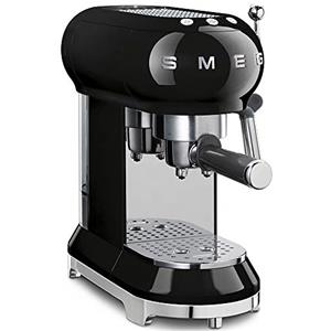 Smeg, Macchina da Caffè Espresso Manuale ECF01BLEU, Cappuccino System, Thermoblock, Alloggiamento Tazze Grandi e Funzione Caffè Doppio, Serbatoio Acqua da 1 L, Dimensioni Compatte, 1350W, Nero