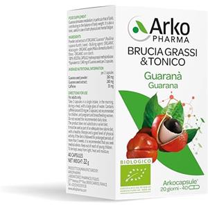 Arkopharma Integratore Arko Capsule Di Guaranà Bio Per Il Metabolismo, 40 Capsule