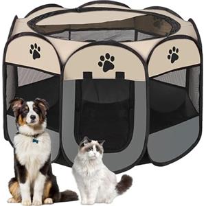 Lighterday Cucciolo Portatile che Corre,Box per Cane da Corsa Stabile Guscio Gatto Pieghevole,Cane Elastico in Tessuto Oxford Impermeabile,Cane Gabbia Per Gatto,Cane,Caneconiglio(Grigio,S,8)